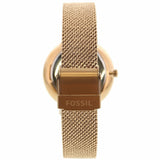 Fossil Jacqueline Three-Hand White Dial Rose Gold Mesh Bracelet Watch for Women - ES4534