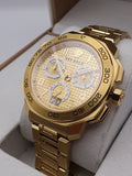 Versace Dylos Chronograph Gold Dial Gold Steel Strap Watch for Men - VQC040015