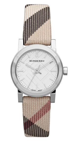 Burberry The City Nova Silver Dial Brown Leather Strap Watch for Women - BU9212