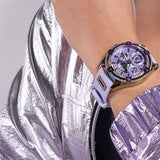 Guess Queen Quartz Purple Dial Purple Silicone Strap Watch For Women - GW0536L4