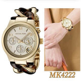 Michael Kors Runway Gold Dial Two Tone Steel Strap Watch for Women - MK4222