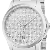 Gucci G Timeless Silver Dial Silver Steel Strap Watch For Women - YA126551