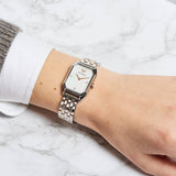 Emporio Armani Gianni T Bar Mother of Pearl Dial Two Tone Steel Strap Watch For Women - AR11146