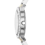 Fossil Jesse Crystals White Dial Two Tone Steel Strap Watch for Women - ES2409