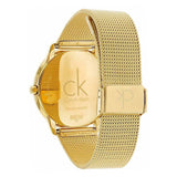 Calvin Klein Minimal White Dial Gold Mesh Bracelet Watch for Men - K3M21526