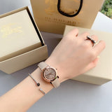 Burberry The City Beige Dial Beige Leather Strap Watch for Women - BU9207