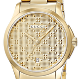 Gucci G Timeless Gold Dial Gold Steel Strap Unisex Watch - YA126461