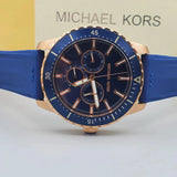 Michael Kors Cunningham Multifunction Blue Dial Blue Rubber Strap Watch For Men - MK7163