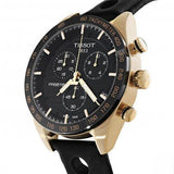 Tissot PRS 516 Chronograph Black Dial Black Leather Strap Watch For Men - T100.417.36.051.00