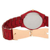 Michael Kors Slim Runway Red Dial Red Steel Strap Watch For Women - MK3895