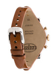 Fossil Boyfriend Chronograph White Dial Brown Leather Strap Watch for Women - ES3837