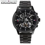 Tommy Hilfiger Henry Chronograph Black Dial Black Steel Strap Watch For Men - 1710478