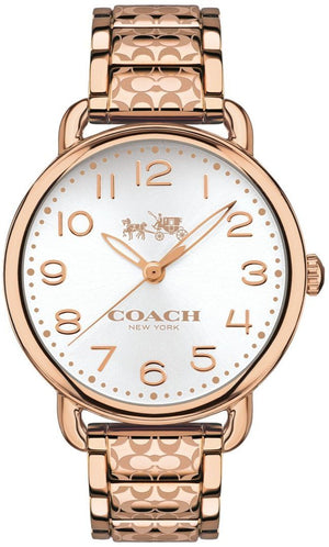 Coach Delancey White Dial Rose Gold Steel Strap Watch for Women - 14502497