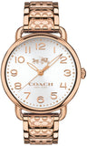 Coach Delancey White Dial Rose Gold Steel Strap Watch for Women - 14502497