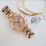 Michael Kors Runway Chronograph Rose Gold Dial Rose Gold Steel Strap Watch for Women - MK5430