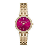 Michael Kors Darci Pink Dial Gold Steel Strap Watch for Women - MK3444