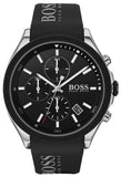 Hugo Boss Velocity Black Dial Black Leather Strap Watch for Men - 1513716