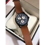 Gucci G-Timeless Chronograph Black Dial Brown Leather Strap Watch For Men - YA126271