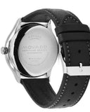 Movado Heritage Calendoplan Black Dial Black Leather Strap Watch for Men - 3650004