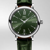 IWC Portofino Automatic Green Dial Green Leather Strap Watch for Women - IW357405