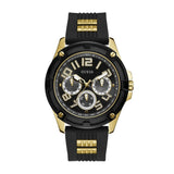 Guess Delta Black Dial Black Rubber Strap Watch for Men - GW0051G2