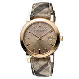 Burberry The City Rose Gold Dial Brown Leather Strap Watch for Women - BU9040