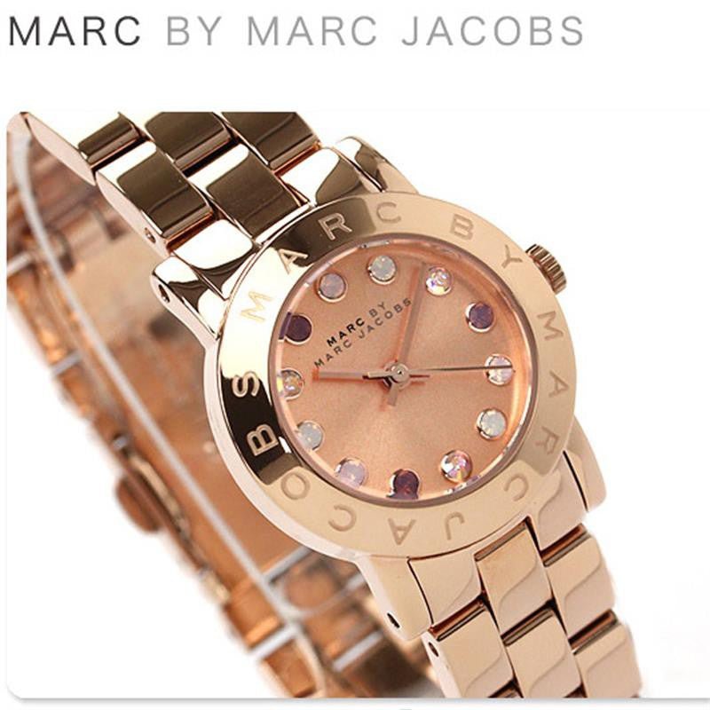 Marc Jacobs Amy Rose Gold Dial Rose Gold Steel Strap Watch for Women - MBM3219
