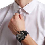 Diesel Mega Chief Chronograph Black Dial Black Steel Strap Watch For Men - DZ4309