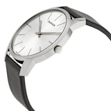 Calvin Klein City White Dial Black Leather Strap Watch for Men - K2G2G1CD