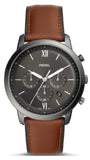 Fossil Neutra Chronograph Grey Dial Brown Leather Strap Watch for Men - FS5512