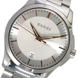 Gucci G Timeless Silver Dial Silver Steel Strap Unisex Watch - YA126442