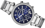 Michael Kors Parker Chronograph Blue Dial Silver Steel Strap Watch for Women - MK6117