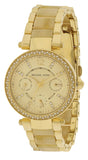 Michael Kors Parker Gold DIal Gold Steel Strap Watch for Women - MK5842