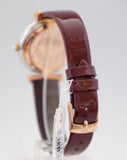 Emporio Armani Gianni T-Bar Quartz Silver Dial Brown Leather Strap Watch For Women - AR11061