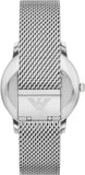 Emporio Armani Minimalist Quartz Green Dial Silver Mesh Bracelet Watch For Men - AR11578