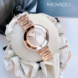 Movado Bold Rose Gold Dial Rose Gold Steel Strap Watch for Women - 3600387