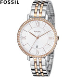 Fossil Jacqueline White Dial Two Tone Steel Strap Watch for Women - ES3634