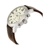 Fossil Pilot Chronograph White Dial Brown Leather Strap Watch for Men - FS5146