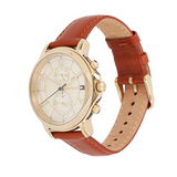 Tommy Hilfiger Claudia Rose Gold Dial Brown Leather Strap Watch for Women - 1781818