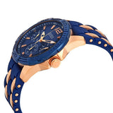 Guess Oasis Blue Dial Blue & Rose Gold Stainless Steel Strap Watch For Men - W0366G4