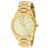 Michael Kors Slim Runway Gold Dial Gold Stainless Steel Strap Watch for Women - MK3179