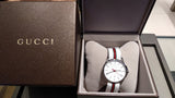 Gucci G Timeless Quartz White DIal White NATO Strap Watch For Men - YA126322