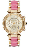 Michael Kors Parker Gold Dial Two Tone Steel Strap Watch for Women - MK6363