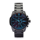 Diesel Mega Chief Black Dial Black Steel Strap Watch For Men - DZ4318