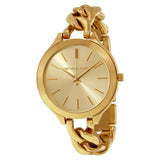 Michael Kors Runway Gold Dial Gold Steel Strap Watch for Women - MK3222