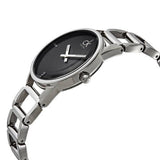 Calvin Klein Stately Black Dial Silver Steel Strap Watch for Women - K3G2312S