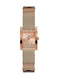 Guess Nouveau Diamonds Rose Gold Dial Rose Gold Mesh Bracelet Watch for Women - W0127L3