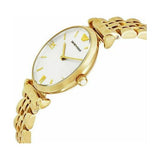 Emporio Armani Gianni T Bar Silver Dial Gold Stainless Steel Strap Watch For Women - AR1877