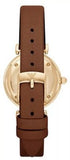 Emporio Armani Gianni T Bar Quartz Pink Mother of Pearl Dial Brown Leather Strap Watch For Women - AR1960