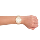 Fossil Cecile Chronograph Gold Dial Gold Steel Strap Watch for Women - AM4482